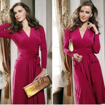 Long Sleeves V-Neck Casual Women's Dress