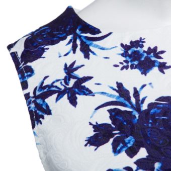 Retro Style Round Collar Blau