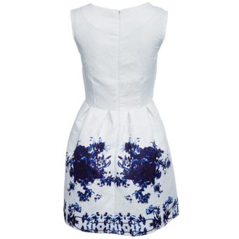 Retro Style Round Collar Blau