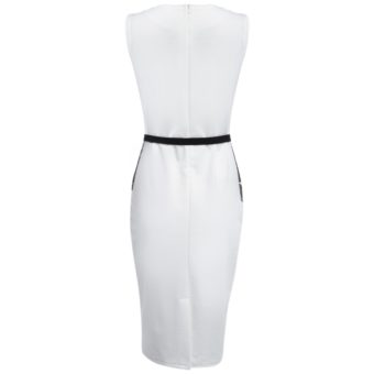 Round Neck Elegant Dress with Belt