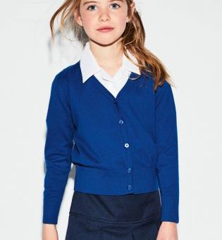 V-Neck Cardigan (3-14yrs) Blau