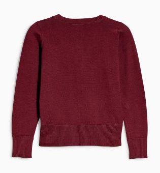 V-Neck Cardigan (3-15yrs) BURGUNDY