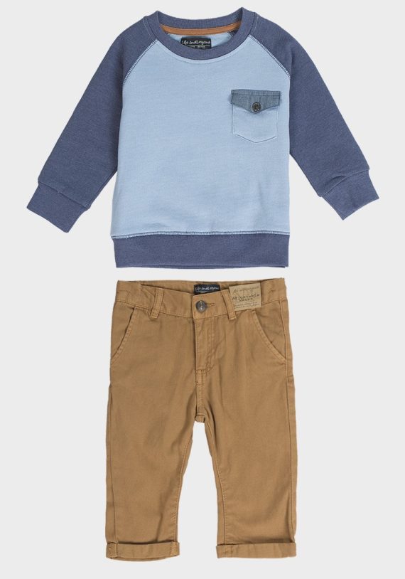 2-Piece French Life & Legend Boys Chino Set BLAU