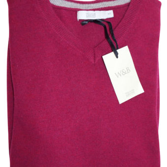 Berry V-Neck cotton jumper Wool