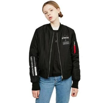 DAMEN  BOMBER JACKET, schwarz