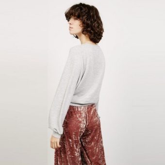 DAMEN  PUFFY SLEEVE JUMPER, GRAU