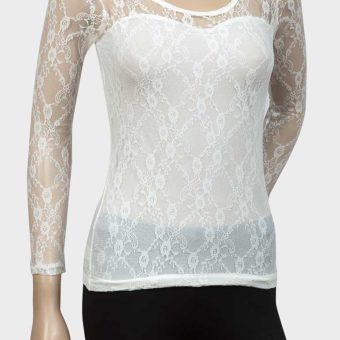 Ladies Lace Top Weiß