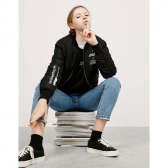 DAMEN  BOMBER JACKET, schwarz