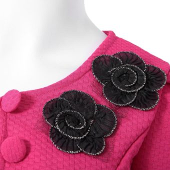 Bowknot Applique Single-Breasted Short Blazer PINK
