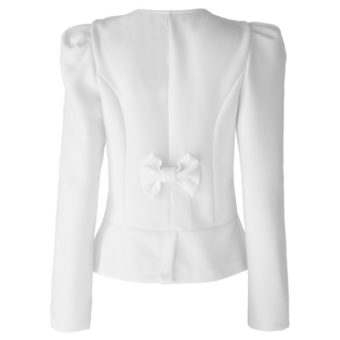 Bowknot Applique Single-Breasted Short Blazer
