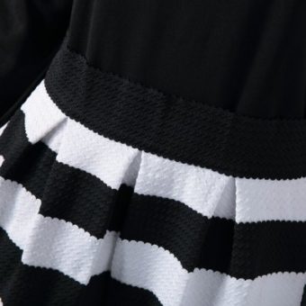 Fashionable Scoop Neck Striped Long Sleeve Dress