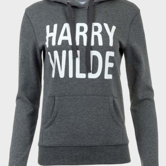 Damen Pullover Hoodie Kapuzenpullover Sweatshirt Harry wildeShirt Dunkel Grau