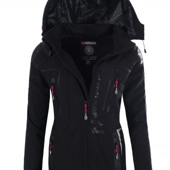 Geographical Norway Damen Softshell Outdoor Funktions Jacke mit Kapuze