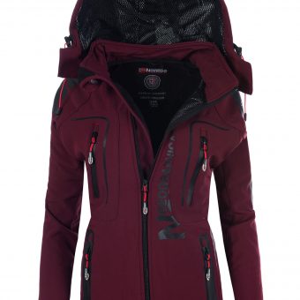 Geographical Norway Damen Softshell Outdoor Funktions Jacke mit Kapuze