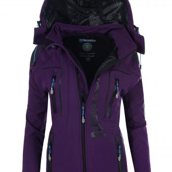 Geographical Norway Damen Softshell Outdoor Funktions Jacke mit Kapuze